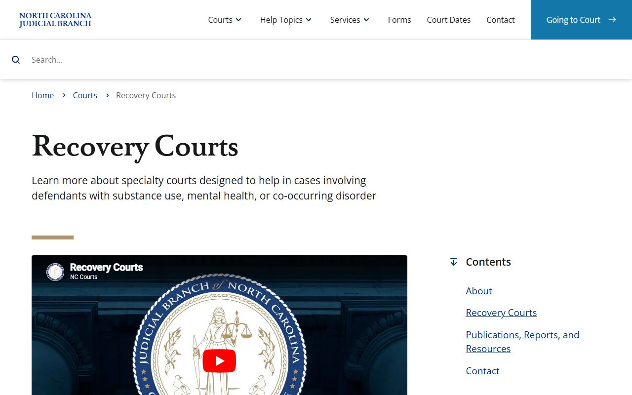 Lenoir County District Court records North Carolina recovery courts overview