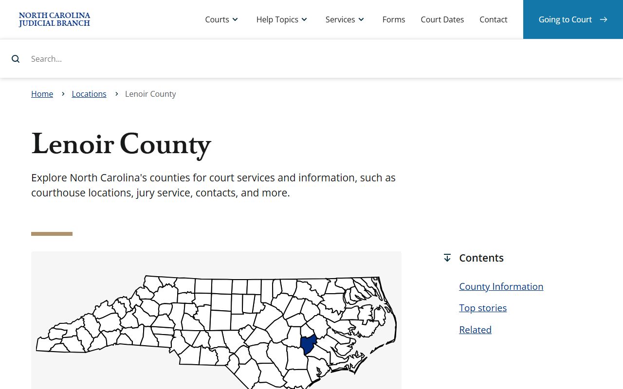 Lenoir County court records on the NC Judicial Branch Lenoir County page