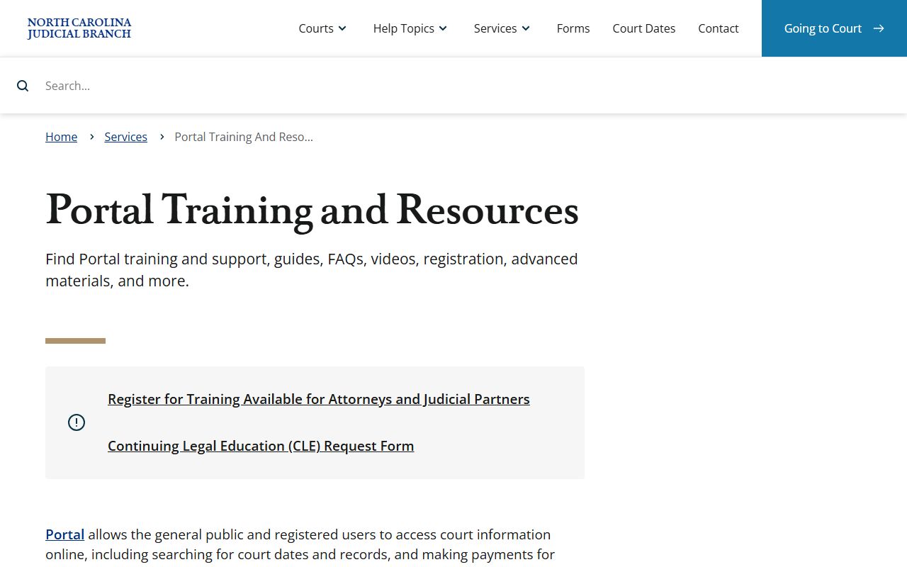 Lenoir County court records Portal training resources