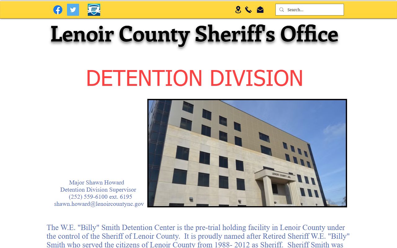 Lenoir County inmate records detention division resource