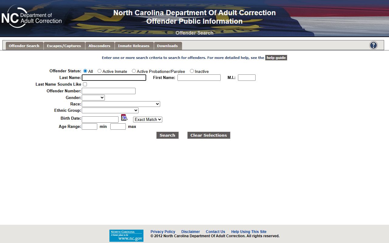 Lenoir County inmate records NC DAC offender public information search