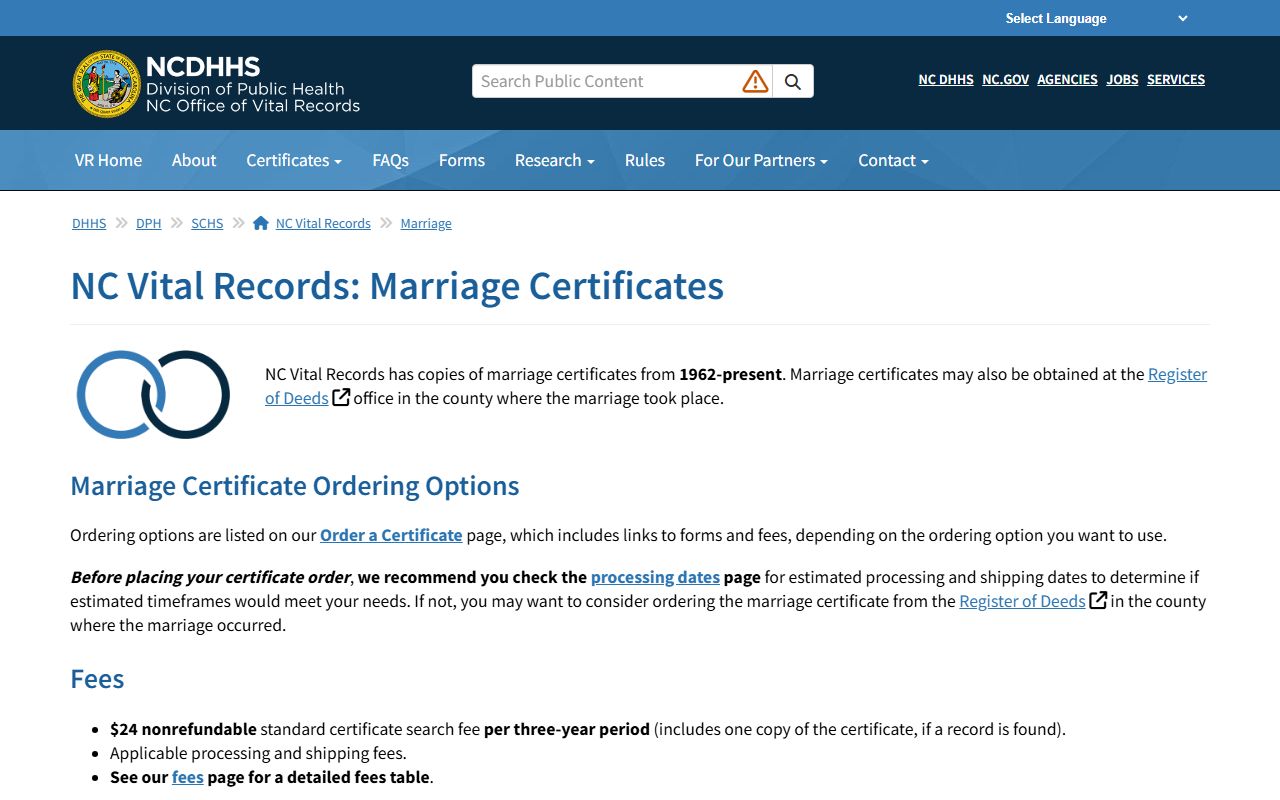 Lenoir County marriage records North Carolina marriage certificate guidance