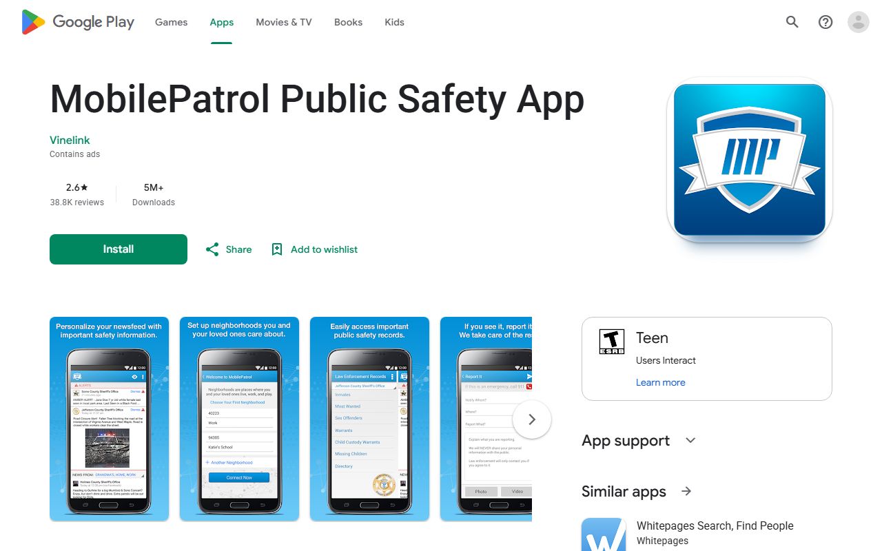 Lenoir County traffic court records MobilePatrol Google Play listing